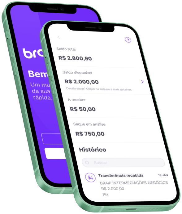 Aplicativo da Braip mostrando uma venda aprovada